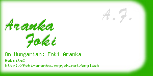 aranka foki business card